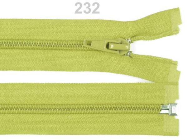 Reißverschluss spiralförmig 5 mm, 30 cm für Jacken, teilbar, Hellgrün